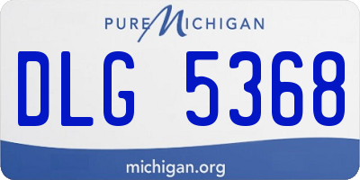 MI license plate DLG5368