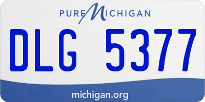 MI license plate DLG5377
