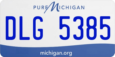 MI license plate DLG5385