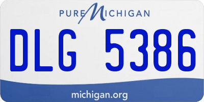 MI license plate DLG5386