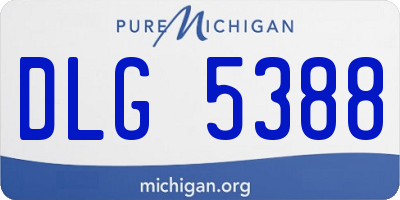 MI license plate DLG5388