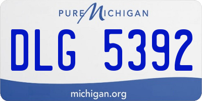 MI license plate DLG5392