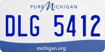 MI license plate DLG5412