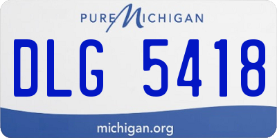MI license plate DLG5418