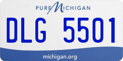 MI license plate DLG5501