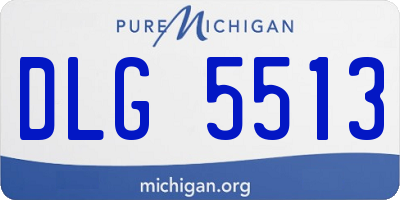 MI license plate DLG5513