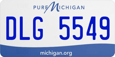 MI license plate DLG5549