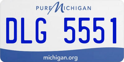 MI license plate DLG5551