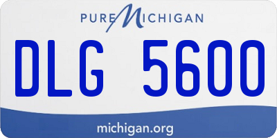 MI license plate DLG5600