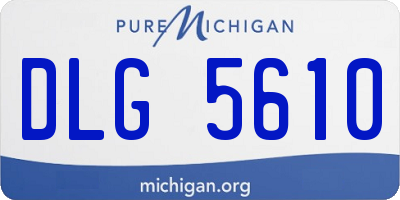 MI license plate DLG5610