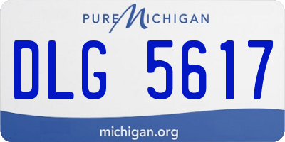 MI license plate DLG5617