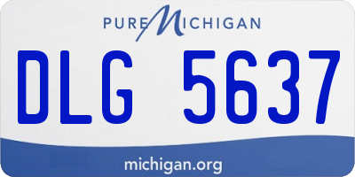 MI license plate DLG5637