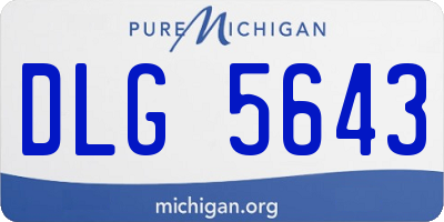 MI license plate DLG5643