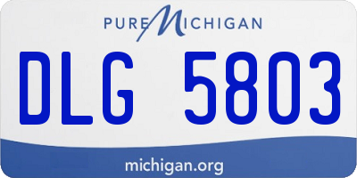 MI license plate DLG5803
