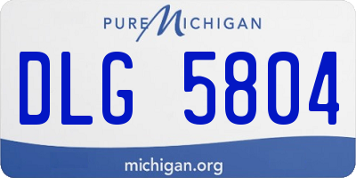 MI license plate DLG5804