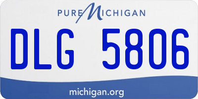 MI license plate DLG5806
