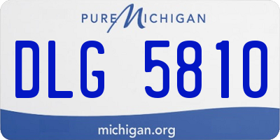 MI license plate DLG5810