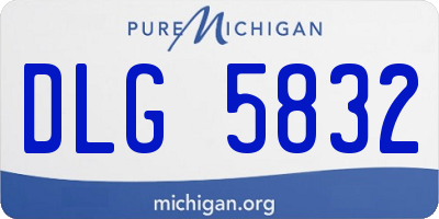 MI license plate DLG5832