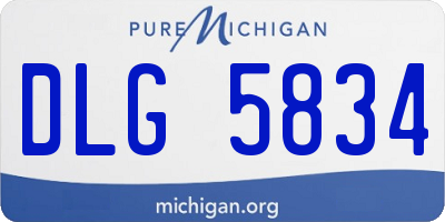 MI license plate DLG5834