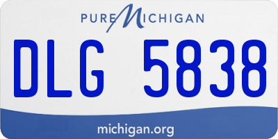 MI license plate DLG5838