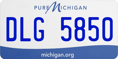 MI license plate DLG5850