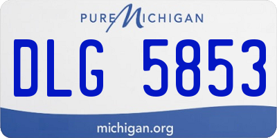 MI license plate DLG5853
