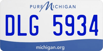 MI license plate DLG5934