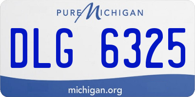 MI license plate DLG6325