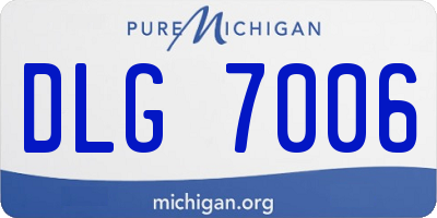 MI license plate DLG7006
