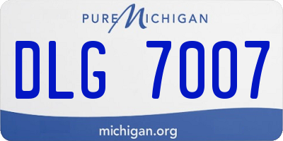 MI license plate DLG7007