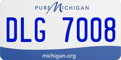 MI license plate DLG7008