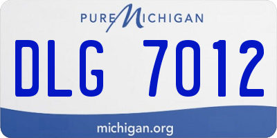 MI license plate DLG7012