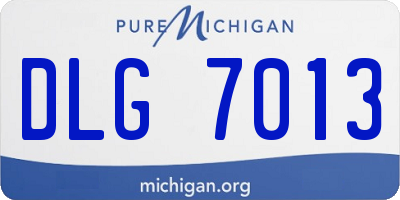MI license plate DLG7013
