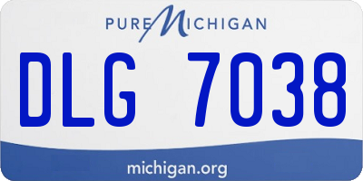 MI license plate DLG7038