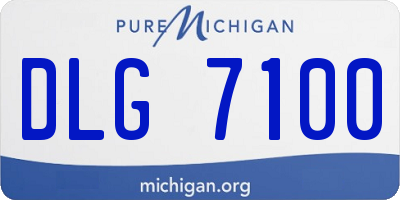 MI license plate DLG7100