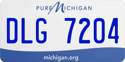 MI license plate DLG7204
