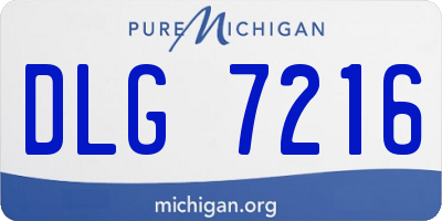 MI license plate DLG7216