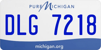 MI license plate DLG7218