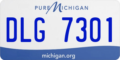 MI license plate DLG7301