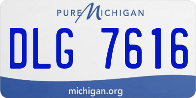 MI license plate DLG7616