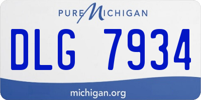 MI license plate DLG7934