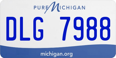 MI license plate DLG7988