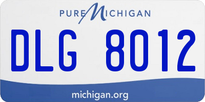 MI license plate DLG8012