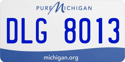 MI license plate DLG8013