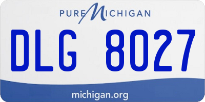 MI license plate DLG8027