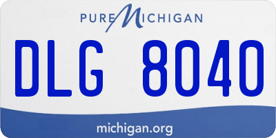 MI license plate DLG8040