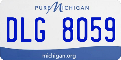 MI license plate DLG8059