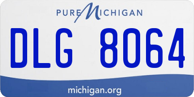 MI license plate DLG8064