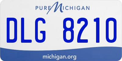 MI license plate DLG8210