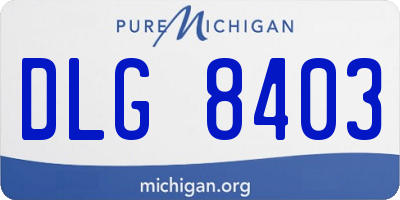 MI license plate DLG8403